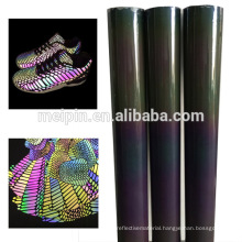 Shoes material Blue /sliver /Rainbow reflective TPU